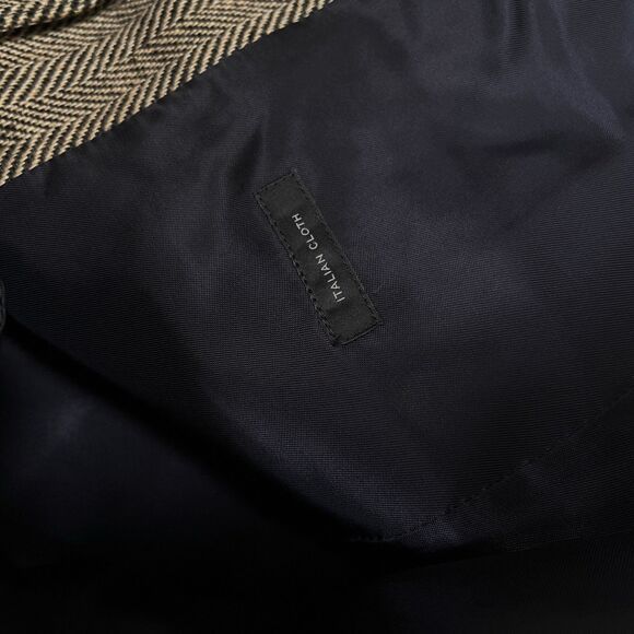 J Crew Ludlow Suit Vest Waistcoat Sz M Brown Herringbone Italian Linen 6 Button - Picture 11 of 12